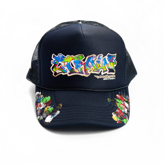 L-Train Limited edition (420) Blue graffiti hats by Mr. Wiggles